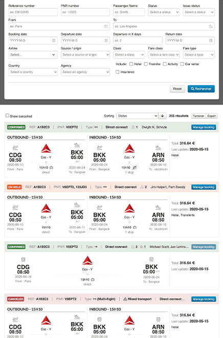 Réservation hôtels et vols