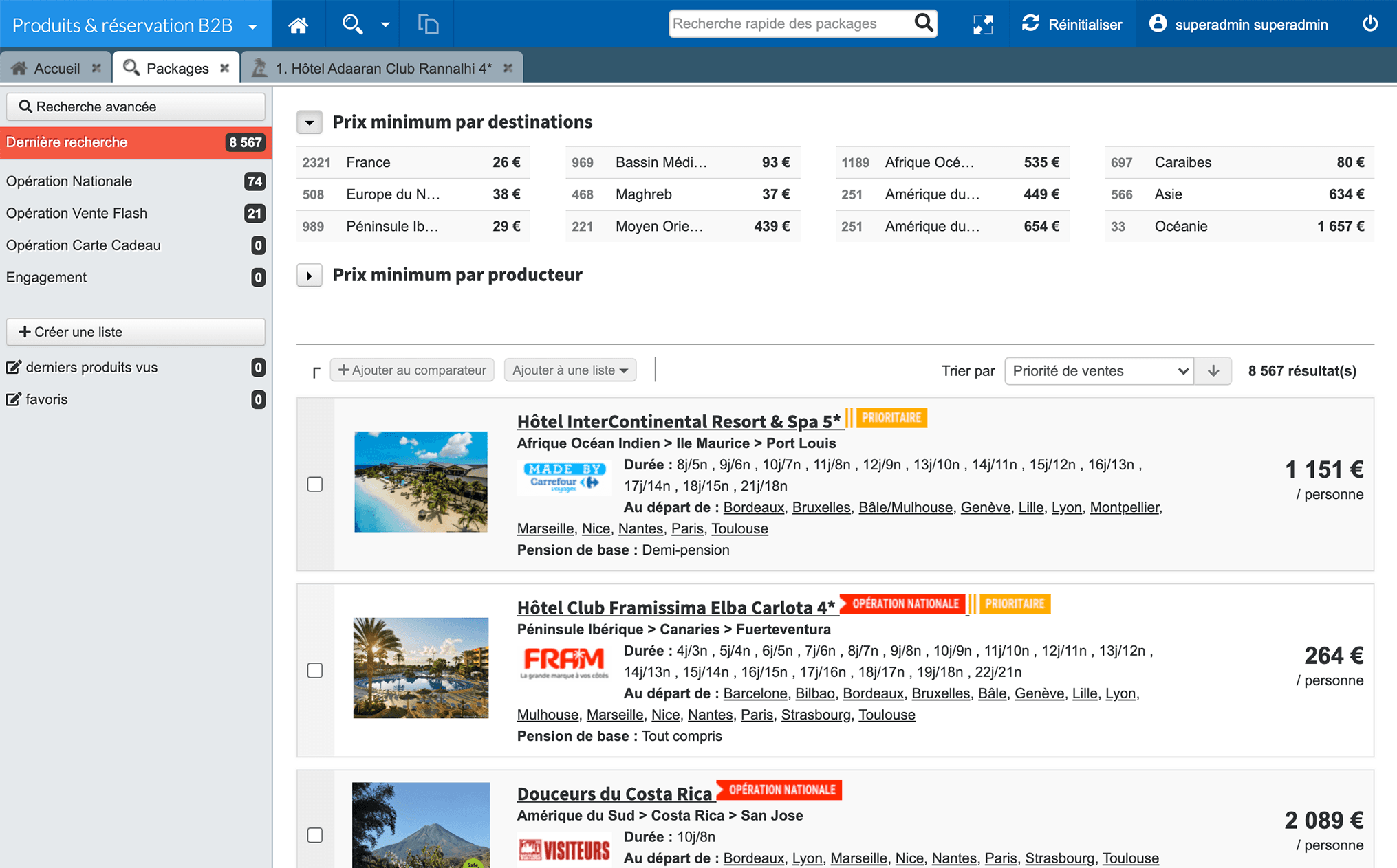 Réservation hôtels et vols